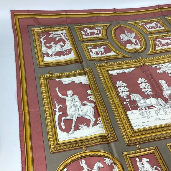 HERMES WEDGWOOD Carre90 Scarf silk pink - Picture 8 of 9